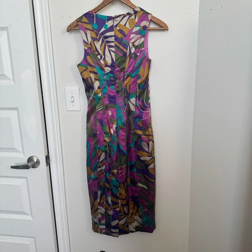Vintage Mariano floral y2k silk Dress in Purple and Green Y2K beach tropical XS - Picture 6 of 7